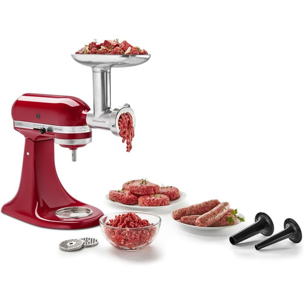 KitchenAid KSMMGA, molinillo de alimentos metálico para batidoras de pie