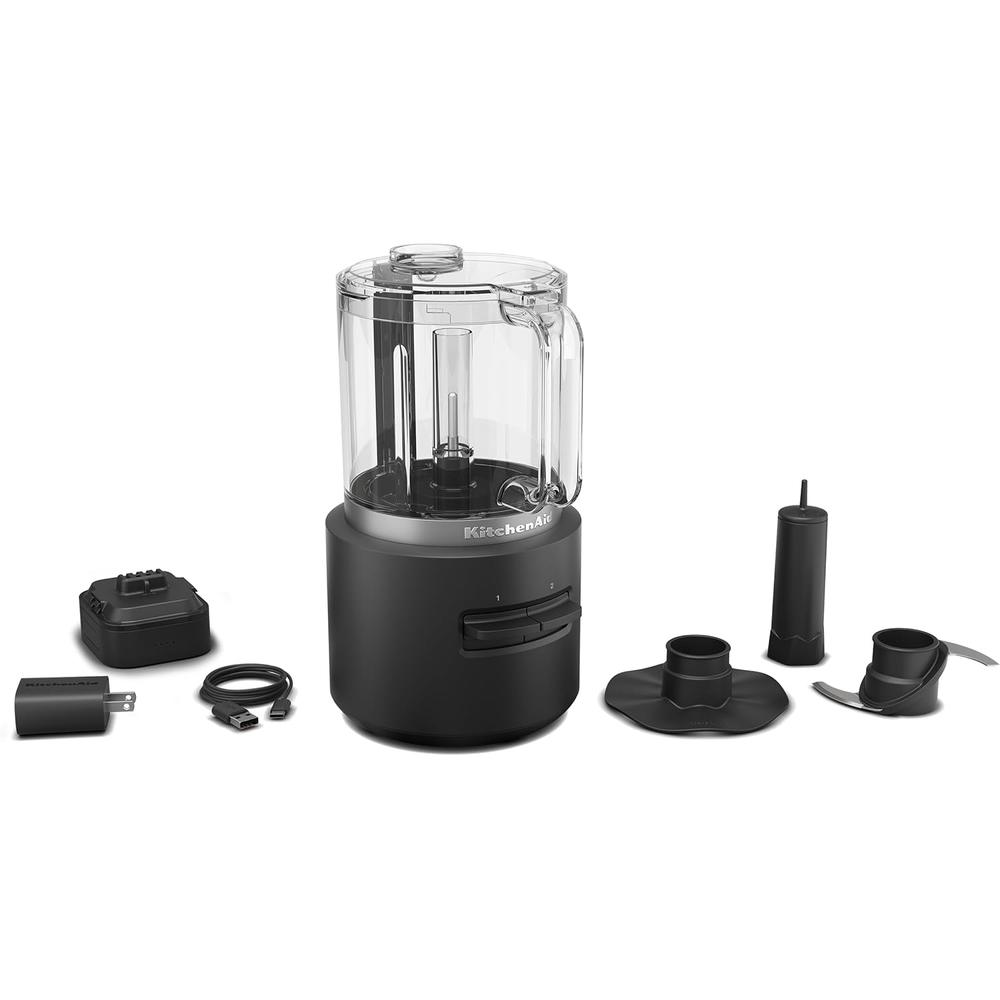KitchenAid KFCR531, picadora de alimentos inalámbrica Go | Negro mate