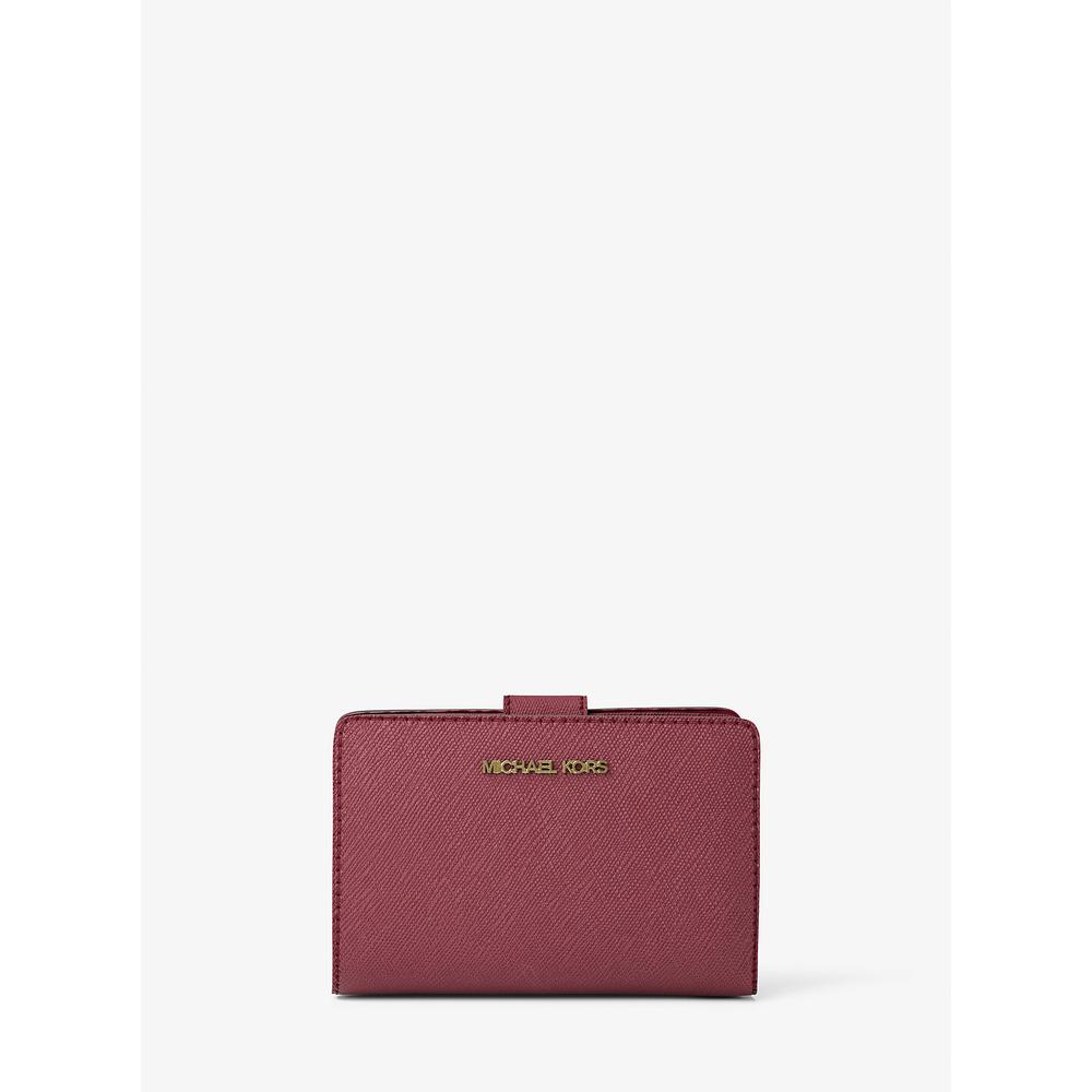 Michael Kors Cartera mediana de piel de grano cruzado | Cereza