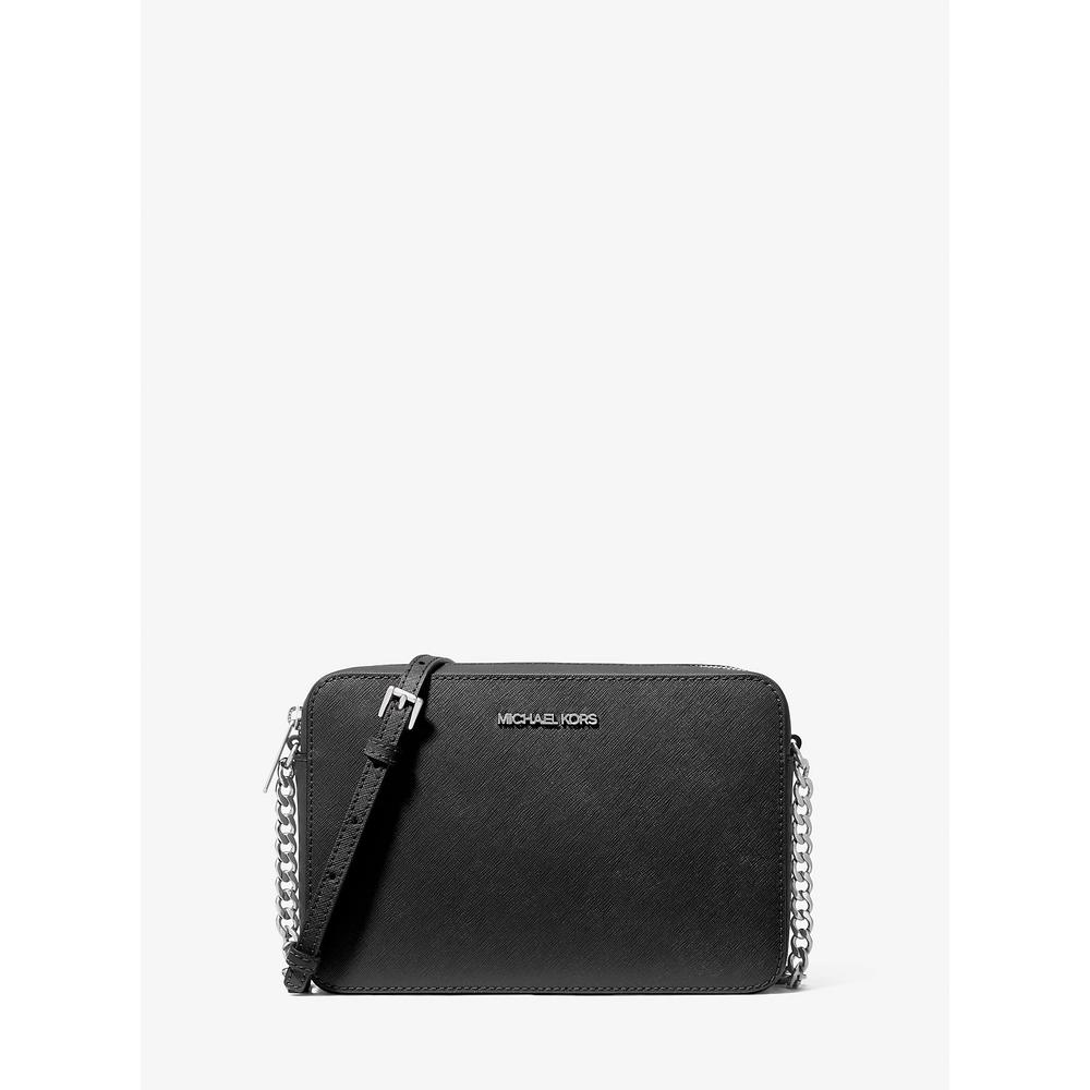 Michael Kors Bolso bandolera grande Jet Set de piel saffianos | Black